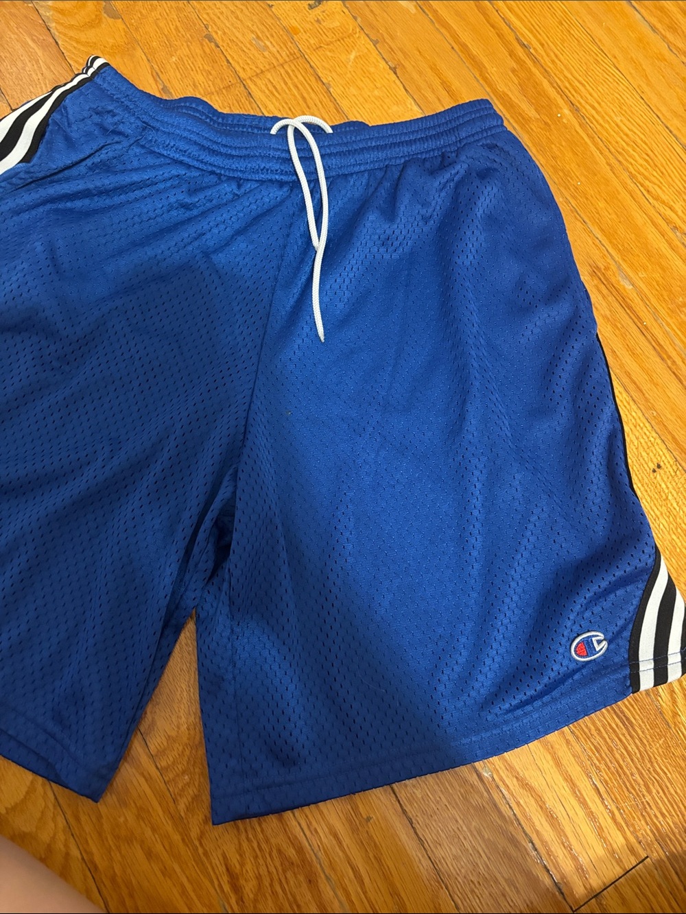 Champion Royal Blue Athletic Mesh Shorts with White Drawstring